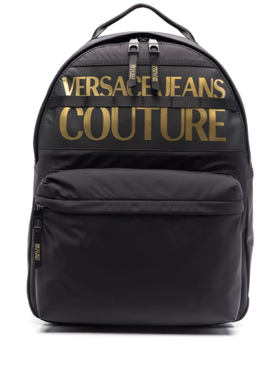 Versace Jeans Couture Logo-print Backpack In Black