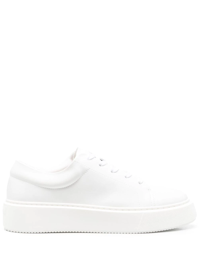 Ganni Logo-detail Sneakers In Weiss