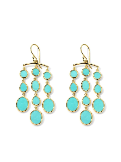 Ippolita Women's Polished Rock Candy 18k Yellow Gold & Turquoise Small Chandelier Earrings
