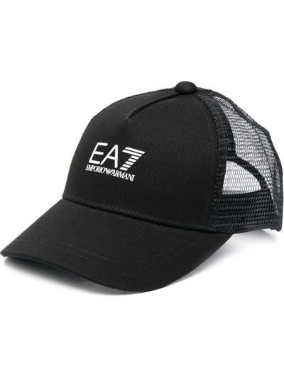 Ea7 Logo-print Cap In Schwarz