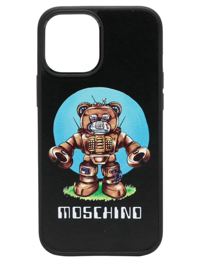 Moschino Iphone 12 Pro Max Logo-print Case In Schwarz