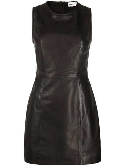 P.a.r.o.s.h Sleeveless Faux-leather Shift Dress In Black