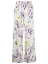 Off-white Palazzo Pants With Floral Print In Grün