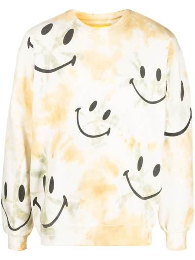 Market Smiley Tie-dye Print Sweatshirt In Cream