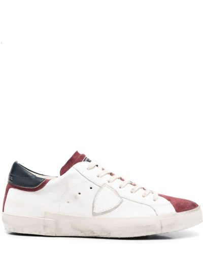 Philippe Model Paris Logo-patch Leather Trainers In Weiss