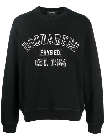 Dsquared2 Logo-print Crew-neck Sweatshirt In Black