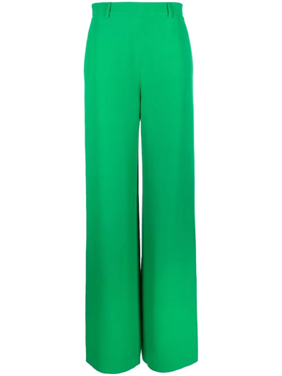 Valentino Cady Couture Silk Trousers In Green