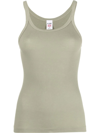 Re/done Ribbed-knit Tank Top In Grün
