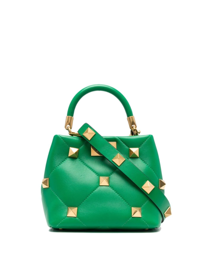Valentino Garavani Roman Stud Leather Shoulder Bag In Grün