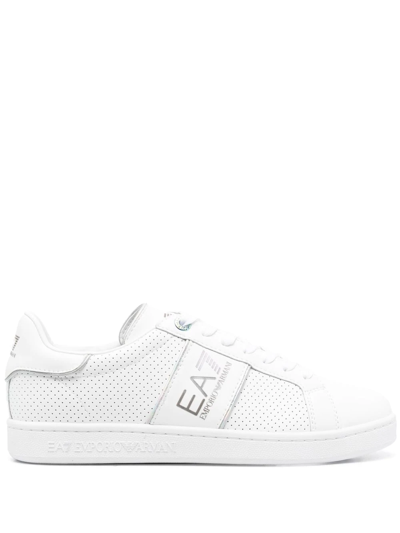 Ea7 Emporio Armani Logo-print Low-top Sneakers In Weiss