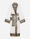 Dolce & Gabbana Cotton Terry Bath Robe In Multicolor