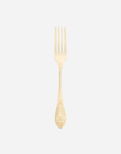 Dolce & Gabbana 24kt Gold-plated Dessert Fork In Multicolor