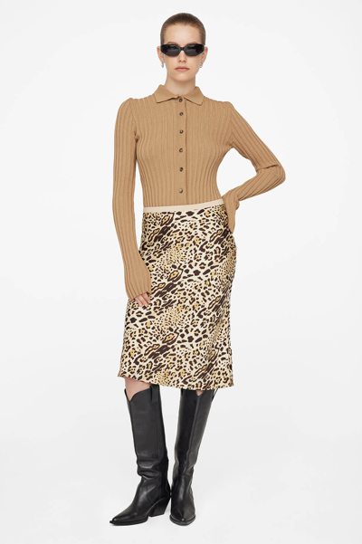 Anine Bing Erin Leopard-print Pencil Skirt In Cheetah Print