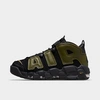 Nike Air More Utempo 96 Logo-embroidered Leather And Mesh High-top Trainers In Black/rough Green/pilgrim/black/total Orange