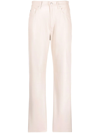 Nanushka Faux-leather Straight Leg Trousers In Neutrals