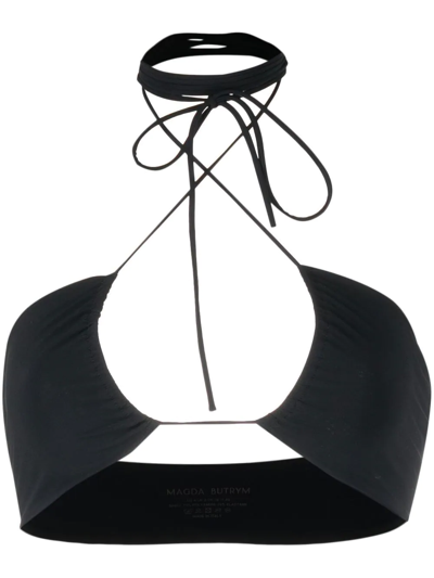 Magda Butrym Criss-cross Bandeau Bikini Top In Black