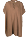 Valentino Brand-plaque Turtleneck Wool And Cashmere-blend Poncho In Brown