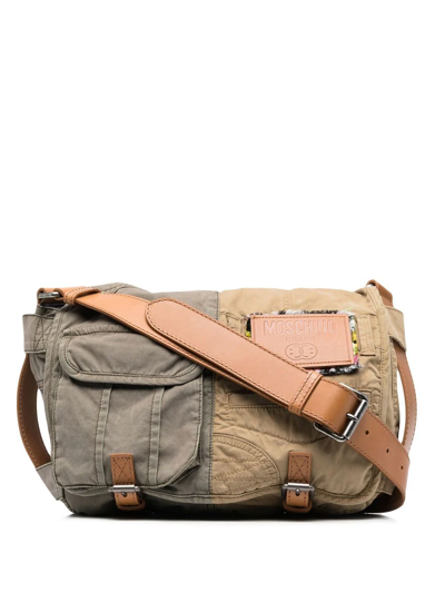 Moschino Multiple-pockt Messenger Bag In Brown