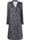 Etro Pegaso-button Tweed Coat In Blue