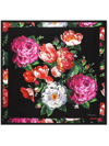 Dolce & Gabbana Floral-print 120x200cm Silk Scarf In Black