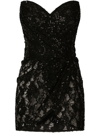 DOLCE & GABBANA SEQUIN-EMBELLISHED STRAPLESS MINIDRESS