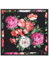 Dolce & Gabbana Floral-print 120x200cm Silk Scarf In Black
