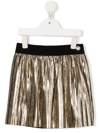 MICHAEL KORS PLEATED LAMÉ-FINISH MINI SKIRT