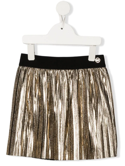 Michael Kors Teen Girls Gold Pleated Skirt