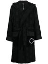 BALMAIN LOGO-PRINT HOODED dressing gown