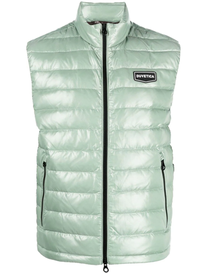 Duvetica Logo-patch Quilted Gilet In Verde