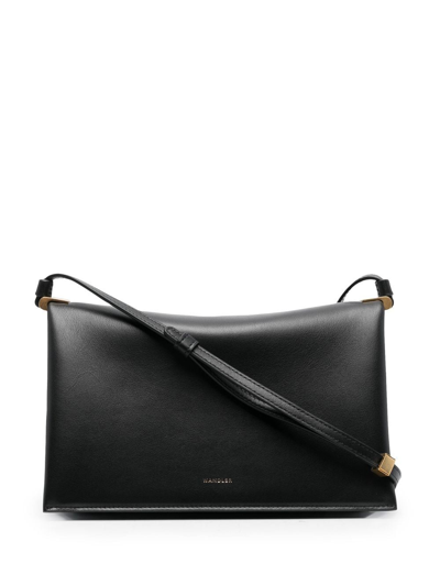 Wandler Engraved-logo Leather Shoulder Bag In Black