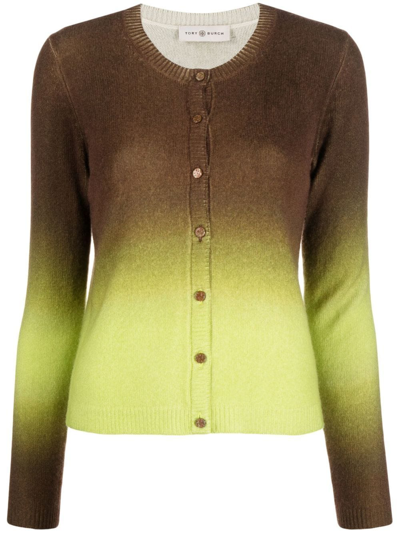 Tory Burch Gradient-effect Cashmere Cardigan In Multicolor