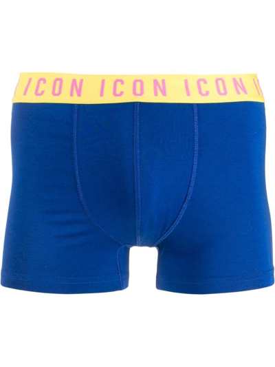 Dsquared2 Logo-waistband Boxer Briefs In Blue