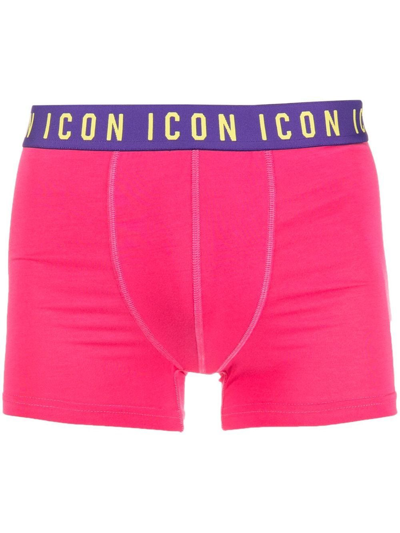 Dsquared2 Logo-waistband Boxer Briefs In Pink