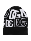 Dolce & Gabbana Logo-print Virgin Wool Beanie In Black