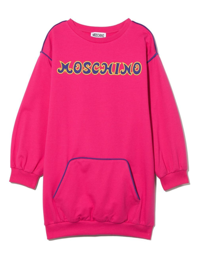 Moschino Kids' Logo-embroidered Jumper Dress