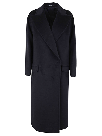 Tagliatore Double Breasted Cocoon Coat In Blue