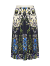 Etro New Orleans Floral-print Pleated Midi Skirt In Nero