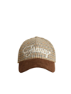 Golden Goose Journey Baseball Hat Check And Alcantara Suede In Steel Gray Multicolor