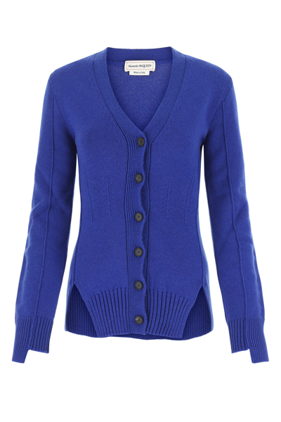 Alexander Mcqueen Electric Blue Cashmere Cardigan Nd  Donna S