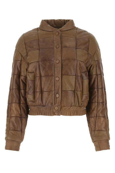 Golden Goose Deluxe Brand Buttoned Padded Jacket In Brown