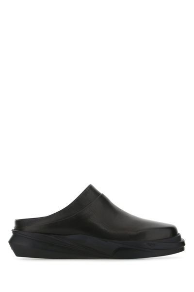 Alyx Black Leather Mono Mules In Nero