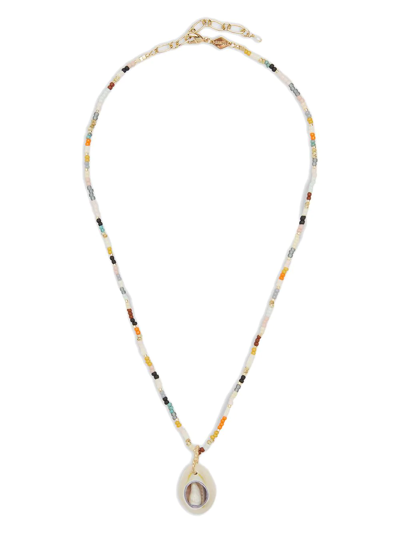 Anni Lu Multicolour Shelly Eldorado Pendant Necklace In Gold