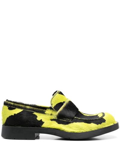 Camperlab Animal-print Leather Loafers In Yellow