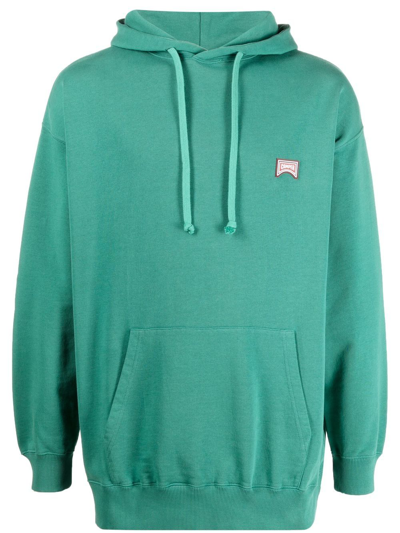Camper 'out Of Office' Drawstring Hoodie In Green
