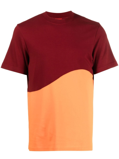 Camper Two-tone Organic Cotton T-shirt In Red