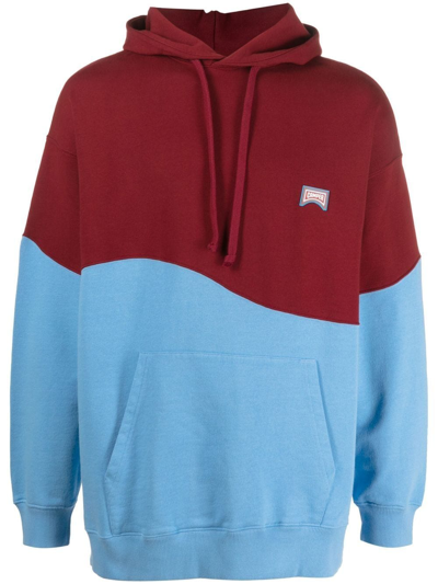 Camper Two-tone Logo-patch Hoodie In Red
