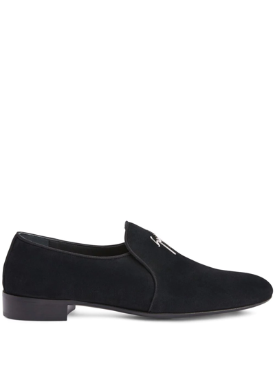 Giuseppe Zanotti Fergus Logo-plaque Loafers In Black