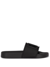 Dolce & Gabbana Dg Cut-out Logo-lettering Slides In Schwarz