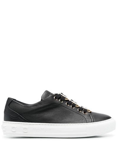 Ferragamo Nadine Lace-up Trainers In Black
